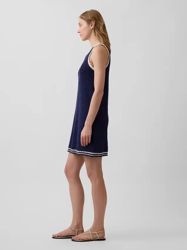 Mini-Kleid aus 100 % Baumwolle, gehäkelt
