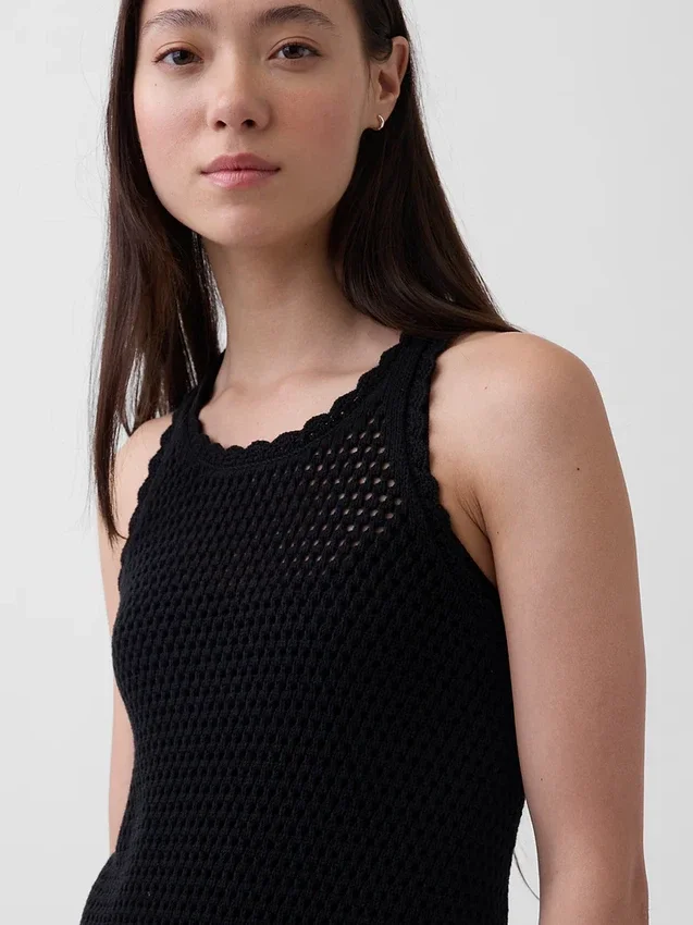 Mini-Kleid aus 100 % Baumwolle, gehäkelt