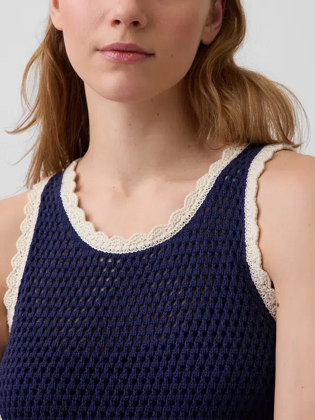 Mini-Kleid aus 100 % Baumwolle, gehäkelt
