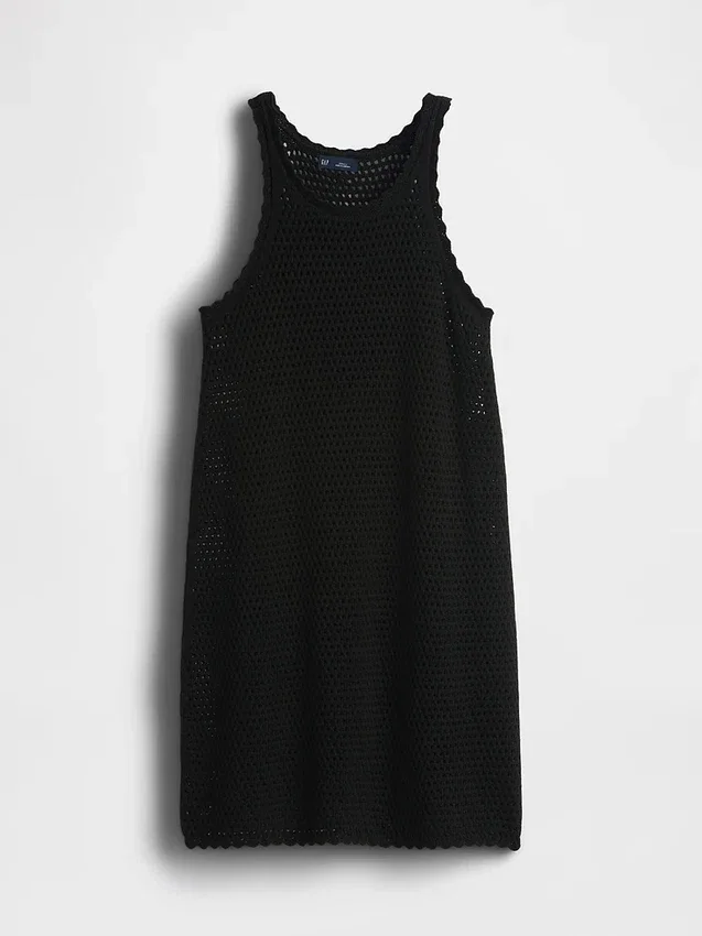 Mini-Kleid aus 100 % Baumwolle, gehäkelt