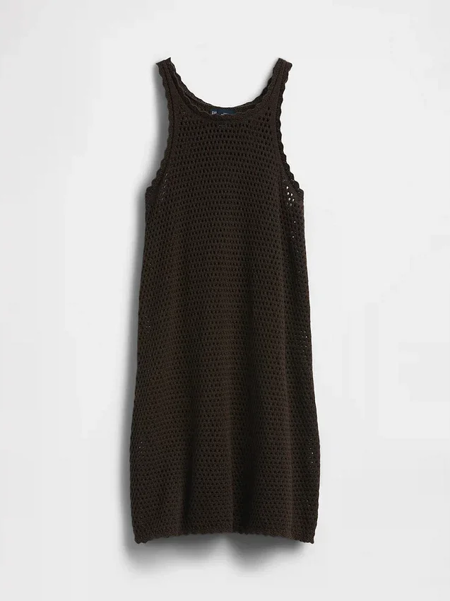 Mini-Kleid aus 100 % Baumwolle, gehäkelt