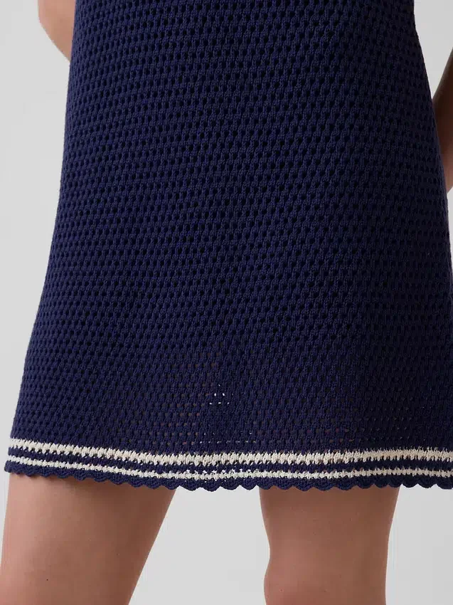 Mini-Kleid aus 100 % Baumwolle, gehäkelt