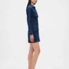 Mini-Kleid aus Denim mit Falten