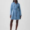 Mini-Kleid aus Denim mit Knopfleiste