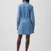 Mini-Kleid aus Denim mit Knopfleiste
