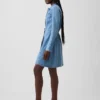 Mini-Kleid aus Denim mit Knopfleiste