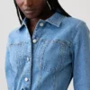 Mini-Kleid aus Denim mit Knopfleiste