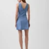 Mini-Kleid aus Denim mit Naht und Reißverschluss vorne