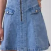 Mini-Kleid aus Denim mit Naht und Reißverschluss vorne