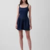 Mini-Kleid aus Denim mit tief sitzender Taille