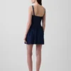 Mini-Kleid aus Denim mit tief sitzender Taille