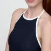 Mini-Kleid aus Leinenmischung mit Neckholder