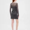 Mini-Kleid aus Mesh mit U-Boot-Ausschnitt