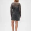 Mini-Kleid aus Mesh mit U-Boot-Ausschnitt