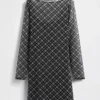 Mini-Kleid aus Mesh mit U-Boot-Ausschnitt