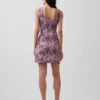 Mini-Kleid mit Blumenmuster, U-Boot-Ausschnitt und offenem Rücken