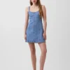 Mini-Kleid mit Denim-Einsätzen
