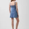 Mini-Kleid mit Denim-Einsätzen