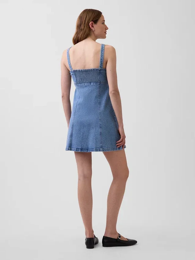 Mini-Kleid mit Denim-Einsätzen