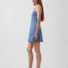 Mini-Kleid mit Denim-Einsätzen