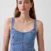 Mini-Kleid mit Denim-Einsätzen