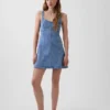 Mini-Kleid mit Denim-Einsätzen