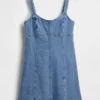 Mini-Kleid mit Denim-Einsätzen