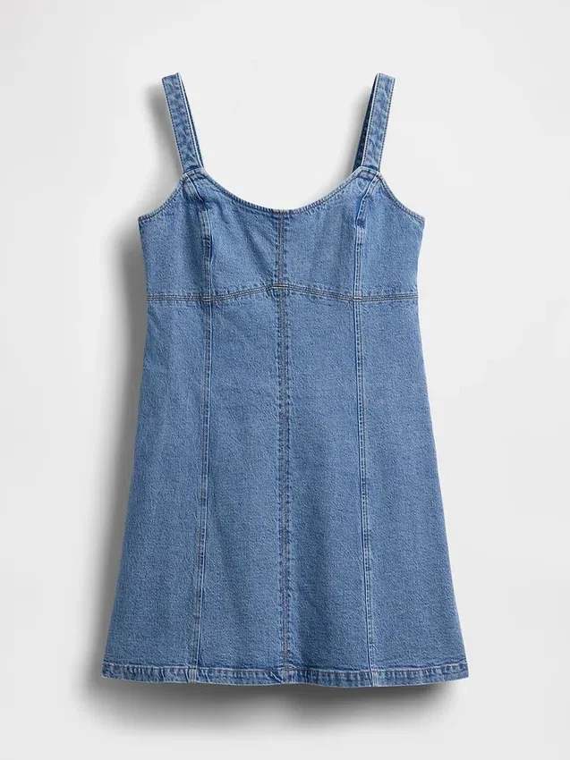 Mini-Kleid mit Denim-Einsätzen