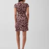 Mini-Kleid mit V-Ausschnitt und Print
