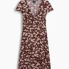 Mini-Kleid mit V-Ausschnitt und Print