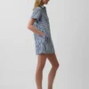 Mini-Popover-Kleid mit Jeansstreifen
