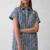 Mini-Popover-Kleid mit Jeansstreifen
