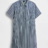 Mini-Popover-Kleid mit Jeansstreifen
