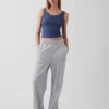 Mini-Pyjama-Oberteil mit Rippenbündchen und Spitzenbesatz
