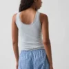 Mini-Pyjama-Oberteil mit Rippenbündchen und Spitzenbesatz