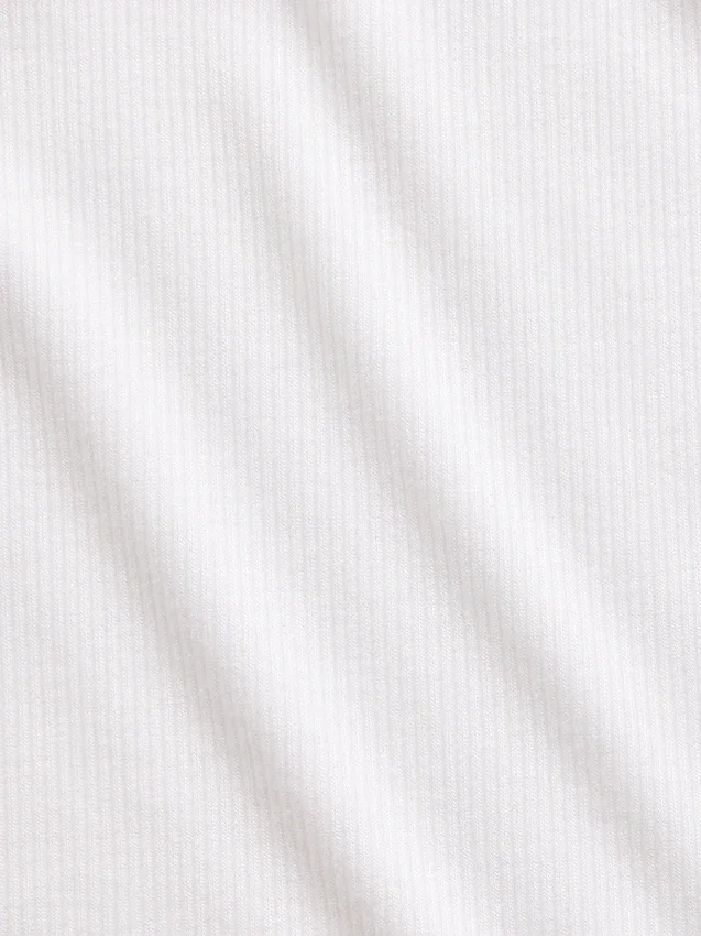 Mini-Pyjama-Oberteil mit Rippenbündchen und Spitzenbesatz