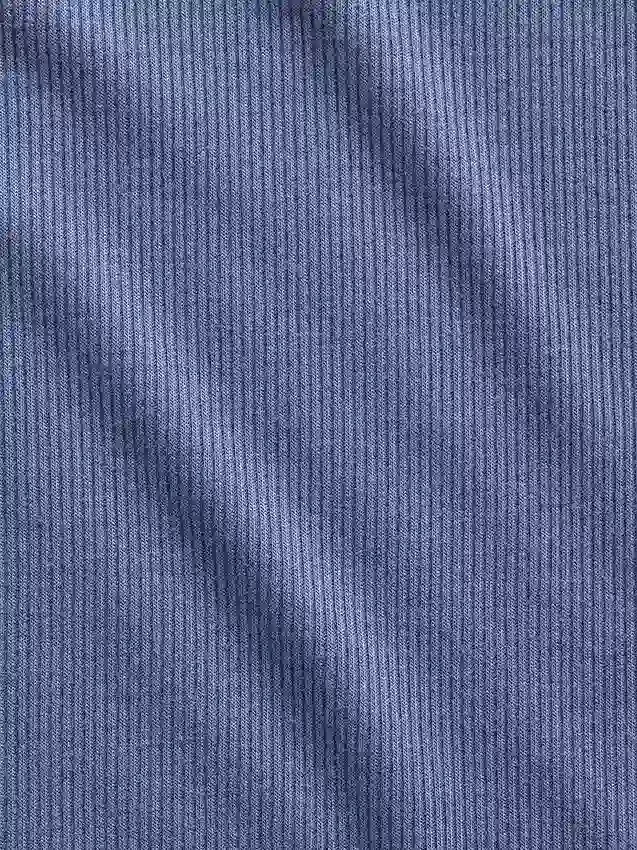 Mini-Pyjama-Oberteil mit Rippenbündchen und Spitzenbesatz
