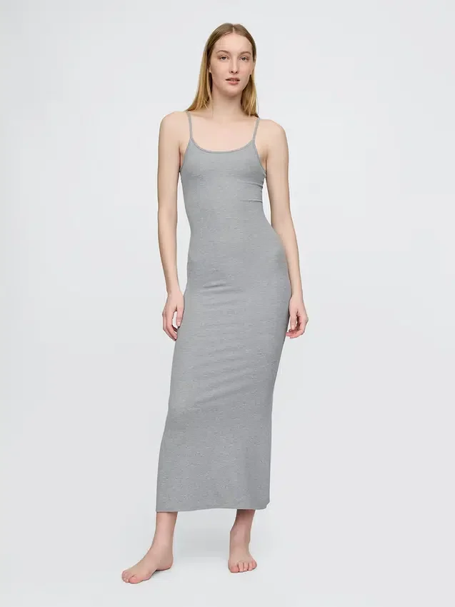 Mini-Ripp-Pyjama-Maxikleid
