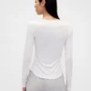 Mini-Ripp-Pyjama-Oberteil mit Spitzenbesatz