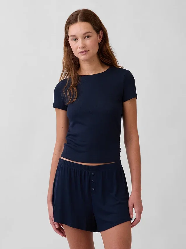 Mini-Ripp-Pyjama-T-Shirt