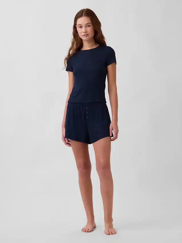 Mini-Ripp-Pyjama-T-Shirt