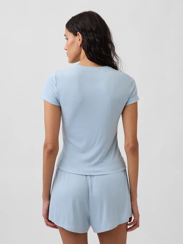 Mini-Ripp-Pyjama-T-Shirt
