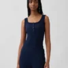 Mini-Ripp-Spitzen-Henley-Pyjama-Oberteil