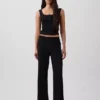 Mini-Ripp-Spitzen-Henley-Pyjama-Oberteil
