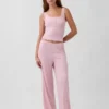 Mini-Ripp-Spitzen-Henley-Pyjama-Oberteil