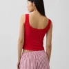Mini-Ripp-Spitzen-Henley-Pyjama-Oberteil