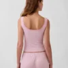 Mini-Ripp-Spitzen-Henley-Pyjama-Oberteil