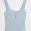 Mini-Ripp-Spitzen-Henley-Pyjama-Oberteil