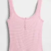 Mini-Ripp-Spitzen-Henley-Pyjama-Oberteil