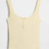 Mini-Ripp-Spitzen-Henley-Pyjama-Oberteil
